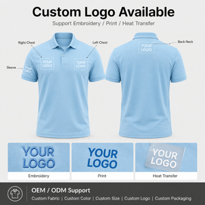Chemises sportives personnalisées en coton piqué tricoté, à manches courtes, avec logo imprimé et brodé, respirantes, tailles 4XL-6XL, pour la vente en gros OEM - Product Image 2