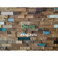 PANGESTU Panneaux muraux insonorisants en bois de teck recyclé au design géométrique moderne Garantie N/A Villa de luxe Commerce Usage domestique