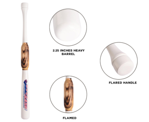 30" / 34 oz White Heavy Weight Two Handed <b>Baseball</b> & Softball <b>bat</b> with Solid Wood for to Improve Strength BY NAQQASH SPORTS - Product Image 5
