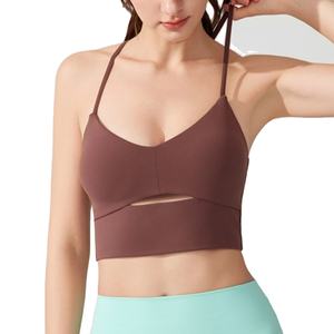 Women's Gym Yoga <b>Vest</b> Beauty Back Hollowed-out Yoga <b>Bra</b> Running Training Fitness Underwear <b>Tops</b> <b>With</b> Breast Pad Fitness <b>Bra</b> Wear - Product Image 1