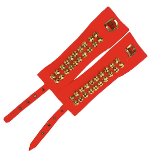 Ghongroo World Clochettes de cheville en laiton faites à la main, imitation antique, avec coussinet en velours pour la danse classique Bharatnatyam, sangle réglable (2) - Product Image 1