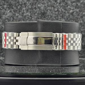 Montre de luxe pour hommes, en acier inoxydable, automatique, mécanique, cadran bleu, marqueurs en diamant, lunette cannelée, bracelet Jubilee - Product Image 4