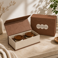 Boîte cadeau rigide magnétique en carton réutilisable et écologique, avec logo personnalisé imprimé, pour emballage de produits de soin de la peau et de bougies