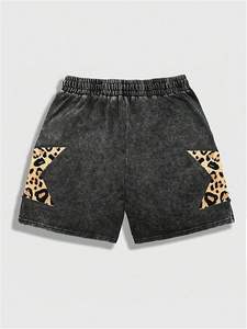 Shorts de sport vintage déchirés pour hommes avec motif étoile et cordon de serrage à la taille, style streetwear - Product Image 6