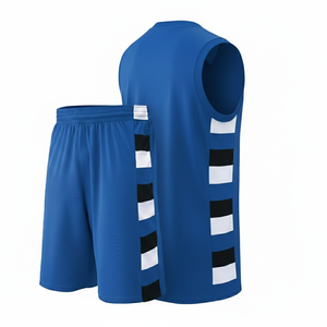 Conjunto de Uniforme de Baloncesto Azul Personalizado, Sin Mangas, Sublimado, de Secado Rápido, Unisex, para Adultos, para Todas las Temporadas, con Números de Equipo Impresos, Ropa Deportiva - Product Image 2