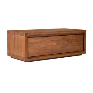 Mesa de Centro Moderna Minimalista de Madera de Teca Sólida Premium para Sala de Estar con Cajón de Almacenamiento Oculto y Estructura Resistente - Product Image 3