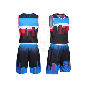Uniforme de basket-ball personnalisable à imprimé léopard, sublimation, respirant, col en V, sans manches, maillot et short assortis, séchage rapide, polyester - Product Image 5