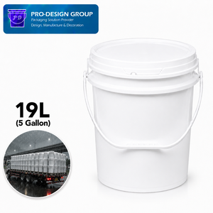 19L Heavy Duty Plastic Waterproofing <b>Bucket</b> <b>with</b> Flat <b>Lid</b> for Construction Use, ISO 9001 Manufacturer - Product Image 1