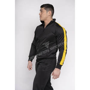 Ensemble de survêtements deux pièces avec logo personnalisé, 100% coton molletonné, vêtements d'entraînement pour hommes, confortables, respirants, légers, fermeture éclair solide - Product Image 2
