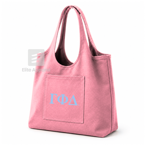 Custom Gamma Phi Delta Sorority Tote bag Blue and pink Embroidered Logo Daily Use <b>Large</b> Capacity Canvas Tote bag for female - Product Image 2