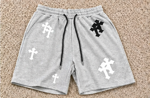 Custom Men Y2K Cross Print Canvas Breathable Eco-Friendly Shorts Streetwear <b>Elastic</b> Waist Casual Summer Hip Hop Gothic Graphic - Product Image 5