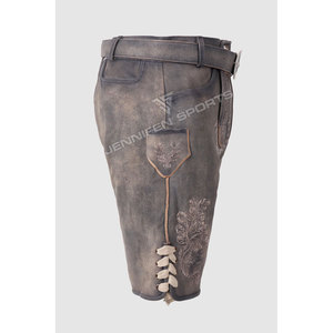 Shorts bavarois en cuir de vachette véritable de qualité supérieure pour hommes, taille mi-haute, écologiques, style Oktoberfest allemand - Product Image 4
