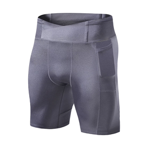 Short de sport décontracté gris léger et respirant à taille élastique avec poche pour la course et l'entraînement - Product Image 5