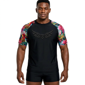 Camiseta de Natación para Mujer, Manga Corta, Estampado Colorido, Protección Anti UV, Transpirable, Secado Rápido, Spandex, Poliéster - Product Image 2