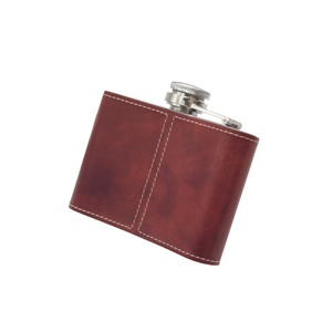 Frasco de cuero de becerro de Museo Italiano Castello, soporte de vino antiguo Vintage de acero inoxidable de 4 oz en negro, marrón, verde, nuevo - Product Image 4