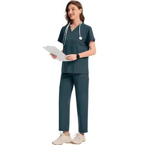 2026 Hot Sale Comfortable Polyester Spandex High Quality Customizable Hospital <b>Scrub</b> <b>Sets</b> for Men Women Nursing Use OEM Service - Product Image 2