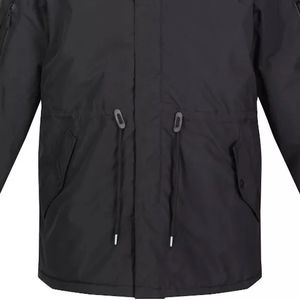 Global Industry <b>Men's</b> Black Windproof Puffer Jacket Casual <b>Winter</b> <b>Coat</b> Hooded Zipper Closure Regular Fit Polyester Filling Fur - Product Image 3