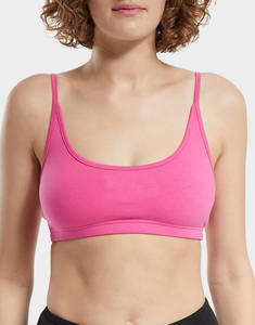 Sujetador deportivo rosa para mujer, espalda cruzada, alto soporte, sin costuras, de secado rápido, de elastano/nailon, para yoga, ropa deportiva transpirable, cuello redondo, color liso. - Product Image 6