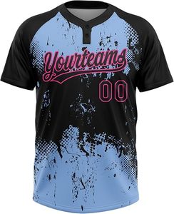 Custom Softball Jersey Two <b>Button</b> Personalized Baseball Jerseys Shirts Stitched Team Name Number Logo for Men Women Youth - Product Image 2