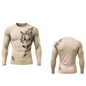 T-shirt de compression pour homme, vêtements de sport personnalisés, séchage rapide, extensible, haut de gamme pour l'entraînement, respirant, vêtements de performance athlétique, OEM US - Product Image 6