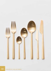 Elegant Gold Flatware <b>Set</b> High Mirror Polish Dishwasher Safe Metal Cutlery for Wedding Occasion - Product Image 4