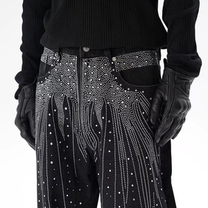 Women’s Y2K Customized Rhinestone Bow Jeans <b>Wide</b> <b>Leg</b> Baggy Denim Pants High Waist Loose Fit <b>Sparkly</b> Streetwear 100% Cotton Jeans - Product Image 4