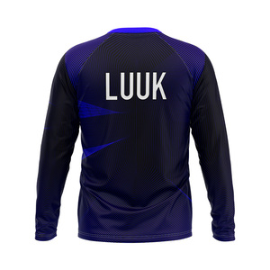 Pull de sport personnalisé pour homme, anti-bactérien, respirant, à manches longues, coupe classique, col rond, 100% polyester, vêtement de compression - Product Image 6