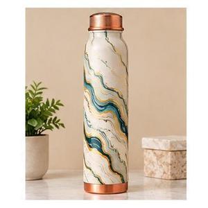 Floral Pattern Contemporary Large Capacity <b>Metal</b> <b>Water</b> <b>Bottle</b> with Copper Lid Customized Portable for Travel - Product Image 5