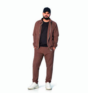 Ensemble de survêtement décontracté 2-en-1 pour homme en polyester et élasthanne, veste légère zippée et pantalon de jogging - Product Image 1