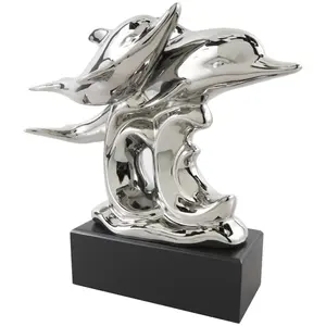 Figurine d'oiseau en aluminium de haute qualité, style antique moderne, plaquée or, sculpture artisanale de luxe pour la décoration de la maison - Product Image 1