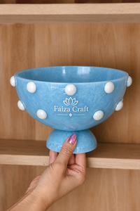 FAIZA CRAFT Polished <b>Red</b> Resin <b>Bowl</b> with White Dots Handmade Lightweight Modern Decorative Serving <b>Bowl</b> for Home Party - Product Image 6