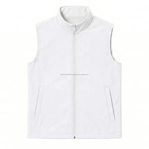 Factory Price <b>Men's</b> <b>White</b> Collarless Zipper <b>Vest</b> Casual Winter Vintage Multi-pockets Outerwear Breathable Polyester/Cotton - Product Image 4