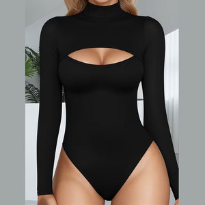 Nouveau design 2026 – Haut body moulant à manches longues et col montant pour femme, avec découpes, style unique et qualité supérieure - Product Image 1