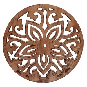 Nuevo Salvamanteles Cuadrado de Madera con Diseño Radiante, Madera Natural con Recortes Geométricos, Resistente al Calor, para Ollas y Sartenes, Estilo Moderno para Mesa - Product Image 2