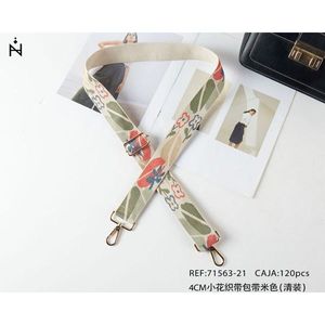 4CM Beige Small Flower ASA DE BOLSO Webbing <b>Strap</b> Women's <b>Bag</b> Accessories - Product Image 1