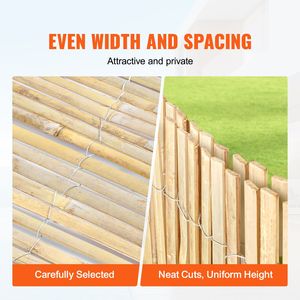 Recinzione Decorativa in Doghe di Bambù Naturale, 90 cm H x 6 m L, Pannello Schermante Ecologico in Bambù - Product Image 2