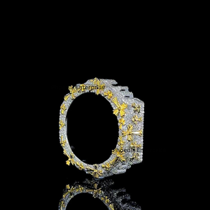 Boîtier de montre de luxe serti de pierres de moissanite, style Hip Hop, plaqué or, avec lunette personnalisée pour homme - Product Image 2