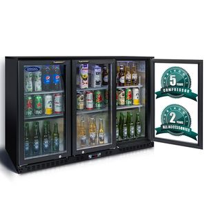 Refrigerador Comercial ORIKOOL con Barra de Exhibición, Refrigerador de Bebidas de 53 Pulgadas con 3 Puertas de Vidrio, Capacidad para 480 Latas, para Almacenamiento de Cerveza y Vino - Product Image 2