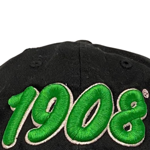 AKA 1908 หมวกสีดำ หมวกเบสบอลปักตัวอักษรสีเขียว หมวกผ้าฝ้ายแบบปรับได้ หมวกแฟชั่นลำลองสไตล์วินเทจ - Product Image 6