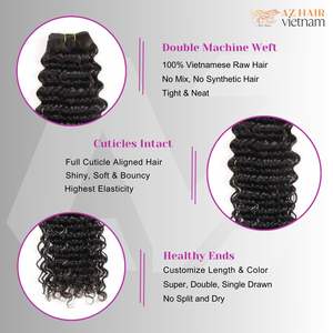 Top produit 100% vierge couleur naturelle brut cheveux vietnamiens faisceaux de cheveux humains, cheveux ondulés, style de cheveux bouclés - Product Image 5