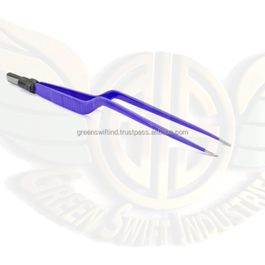 Instrument vétérinaire de qualité pince bipolaire antiadhésive pince à épiler électrochirurgicale pince rapide verte incurvée droite - Product Image 5