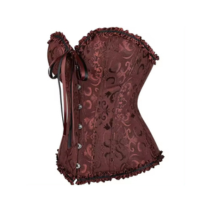Steampunk Style Green Women Corset Set Brocade Girdle Vest Top High Quality Boned Women Core Set Front Steel Busk Lingerie Top - Product Image 2