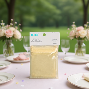 Sacchetti regalo in organza Ilan 9x12cm color crema, confezione da 6 per regali di nozze - Product Image 2