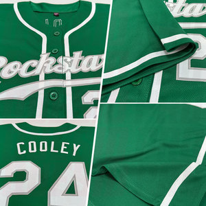 Custom Kelly Green White-Gray Authentic St. Patrick’s Day <b>Baseball</b> Jersey Sublimation Printing Custom Logo Color Customization - Product Image 2