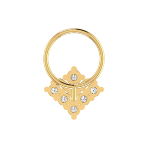Ajretail – Piercing de nez en or 14 carats au design Radiance avec diamant naturel de 0,13 ct, bijou de piercing raffiné, style royal - Product Image 5