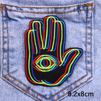 Patch Bordir Kain Felt Nonwoven Ramah Lingkungan yang Dapat Disesuaikan, Bergaya Trippy Pop Culture, Glitch Art, Anime Retro, Aplikasi Sete, Jahit Sendiri, Custom