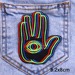 Customizable Eco-Friendly Nonwoven Felt Trippy Pop Culture Embroidered Patch Glitch Art Anime Retro Applique <b>Sete</b> Sew-On Custom - Product Image 2