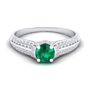 REYES Exquisite 925 Sterling <b>Silver</b> GRA Certified Moissanite and <b>Emerald</b> Gemstone <b>Ring</b> Luxury Birthstone Fine Jewelry For Women - Product Image 5
