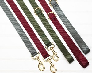 Correa para Perro - Tejida, Resistente, Color Oliva, Borgoña, Gris Carbón, Herrajes Dorados - Product Image 3