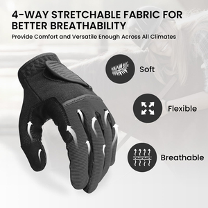 Guantes de equitación de cuero de dedo completo con agarre superior en la palma, ligeros, personalizables y antideslizantes - Product Image 3